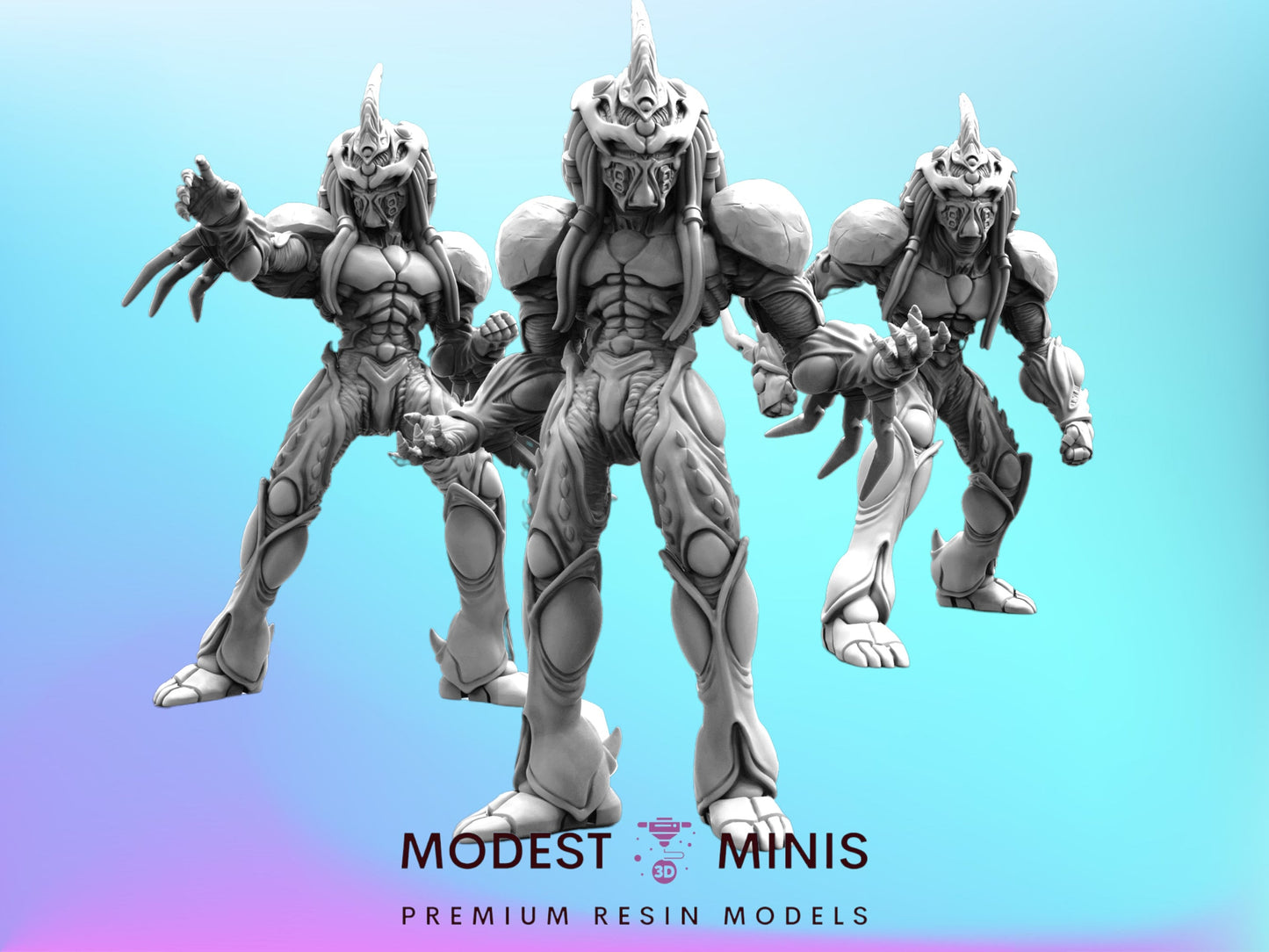 Bio Boosted Apex Skull Hunter - 32mm Scale Alien Miniature | RPG | Sci fi | Cyberpunk | Role Playing | DnD | Papsikel