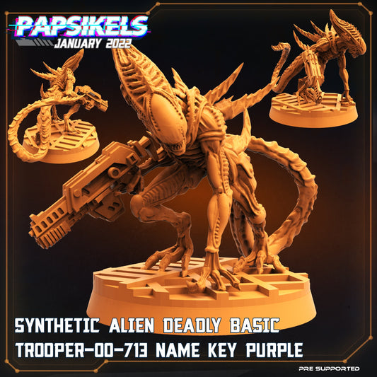 Fran 9 Xeno Troop Purple - 32mm Scale Alien Miniature | RPG | Sci fi | Cyberpunk | Role Playing | DnD | Papsikel