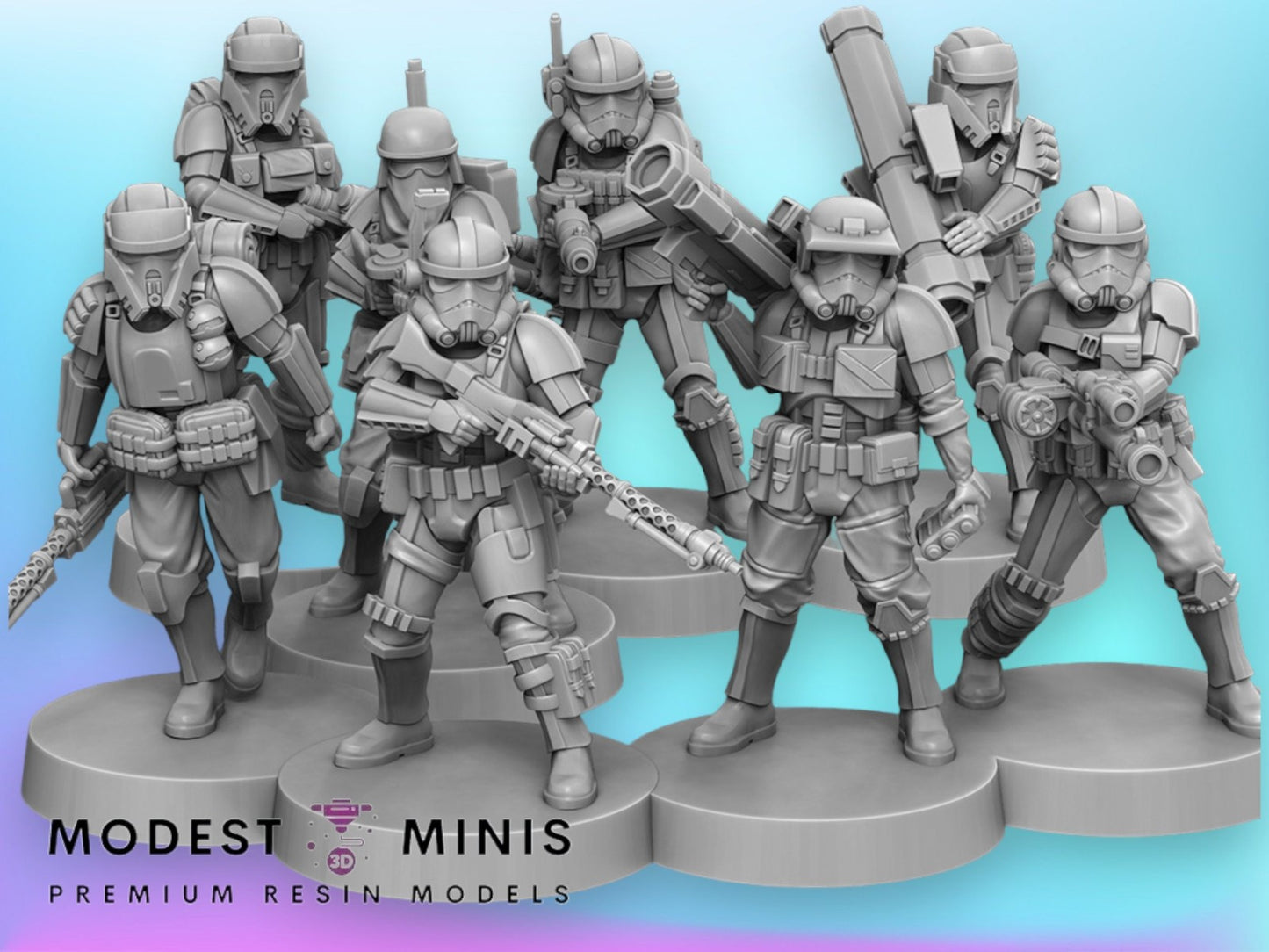 8pc Remnant Specialist Troopers Set - 28mm - 40mm Scale | Star Wars Legion Mini