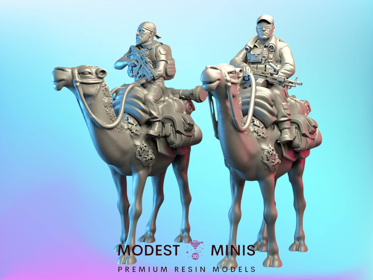 Mini Action Camel 2pc Camelback Commandos resin miniatures scaled to your requirement ...
