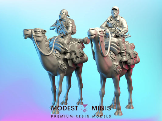 2pc Camelback Commandos - 28mm Scale Resin Military Miniature | Zona Alfa | Spectre Ops Mini