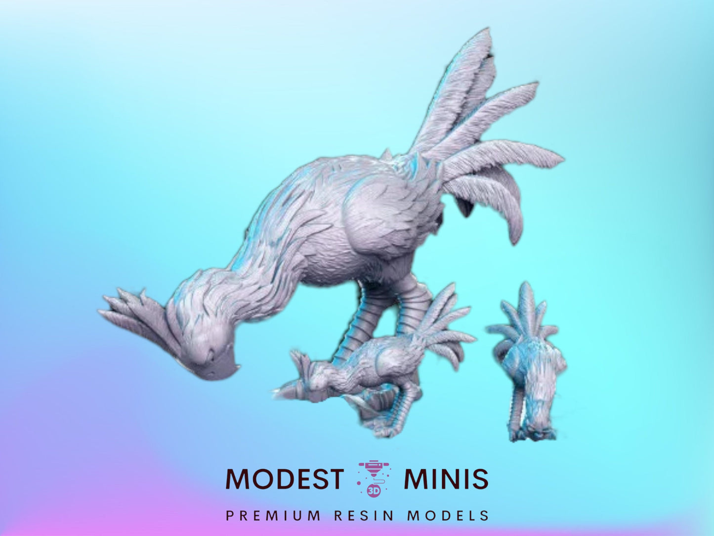 Choco and Chicks - 32mm Scale DnD Miniature | Dungeons and Dragons | JRPG Mini - RN Estudio