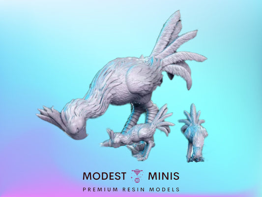 Choco and Chicks - 32mm Scale DnD Miniature | Dungeons and Dragons | JRPG Mini - RN Estudio