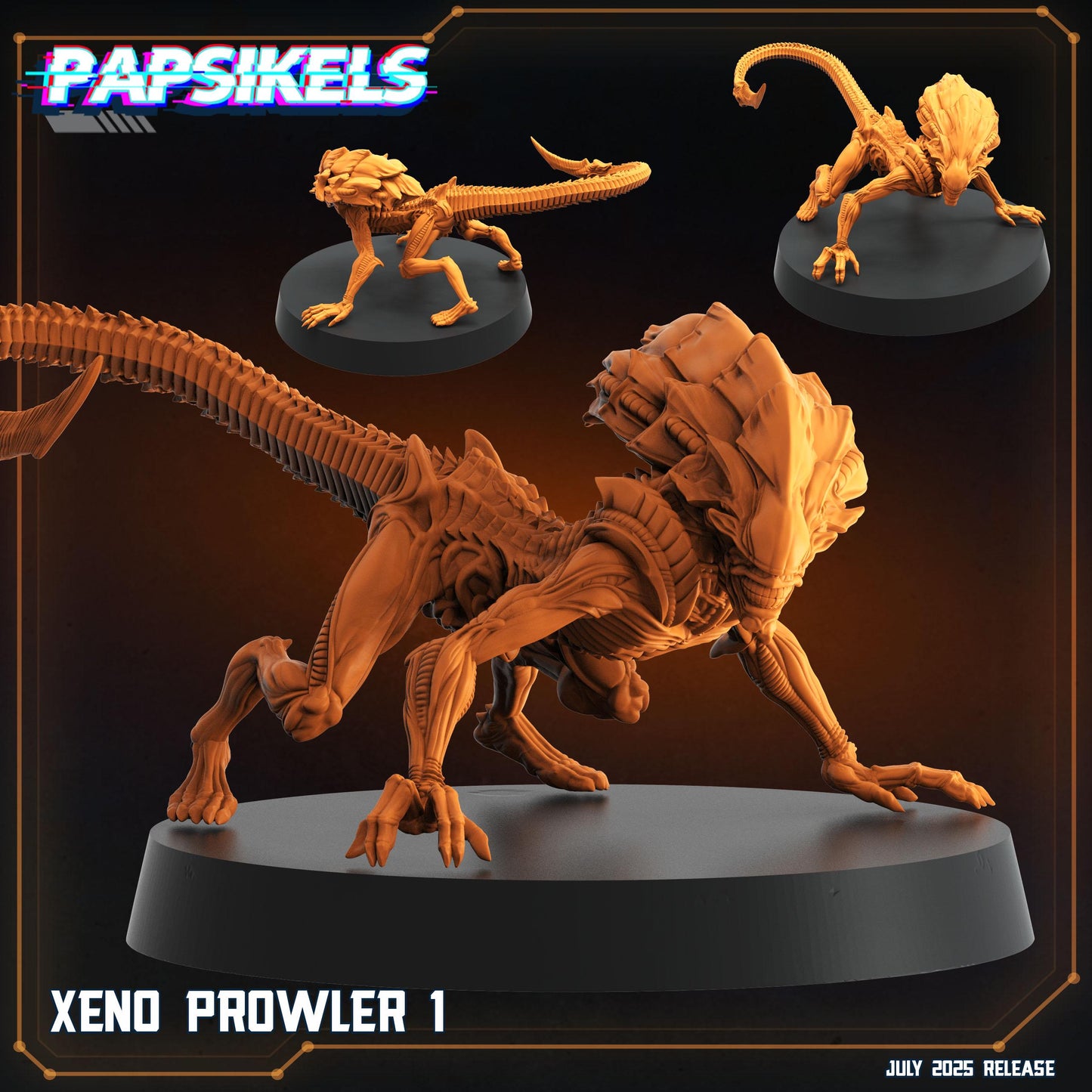 Xeno Prowler - 28mm 32mm Scale Alien Miniature | RPG | Sci fi | Cyberpunk | Role Playing | DnD | Papsikel