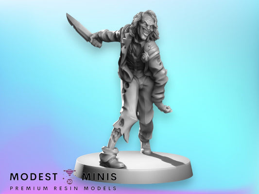 Zombie Jokester | 28mm - 100mm Scale Resin Mini | Marvel Zombicide | Vaultz