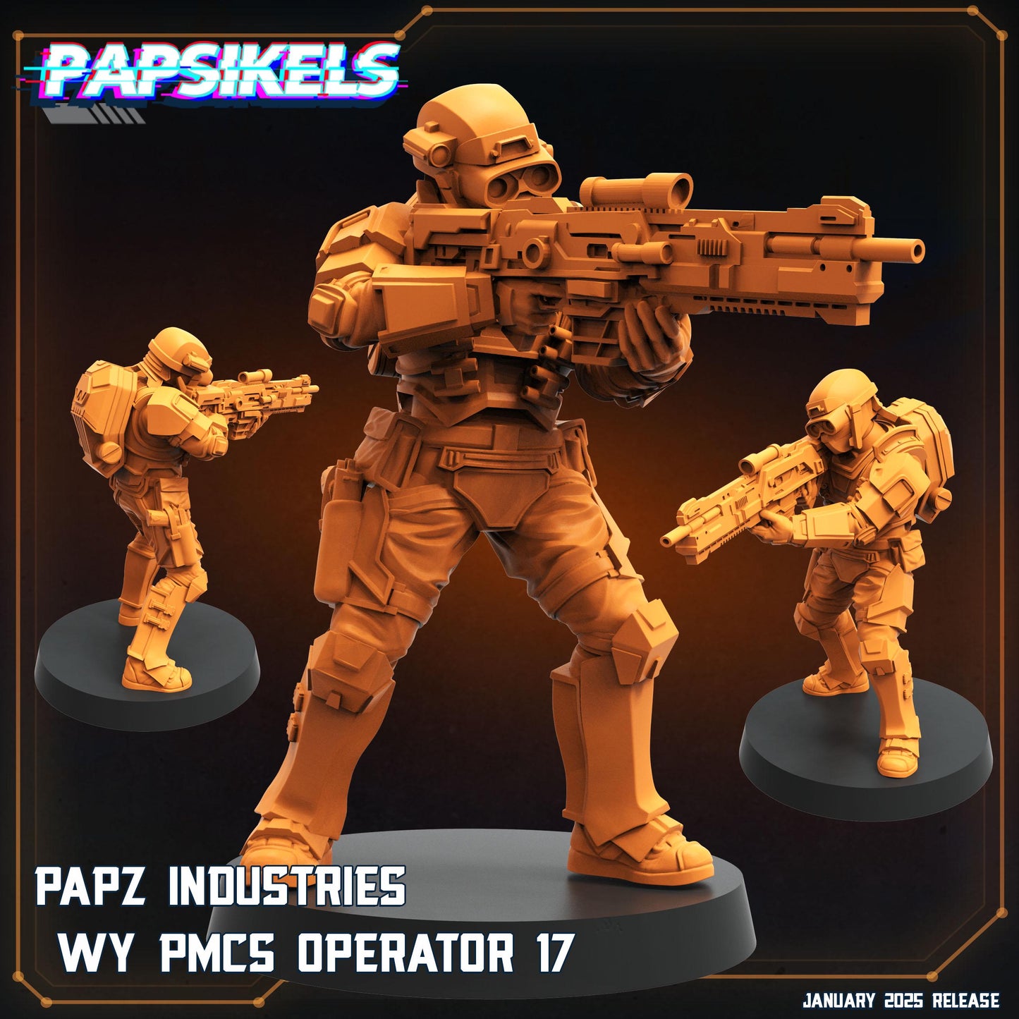8pc PMC Operators Set 12-19 - Cyberpunk Miniature  | Papsikels