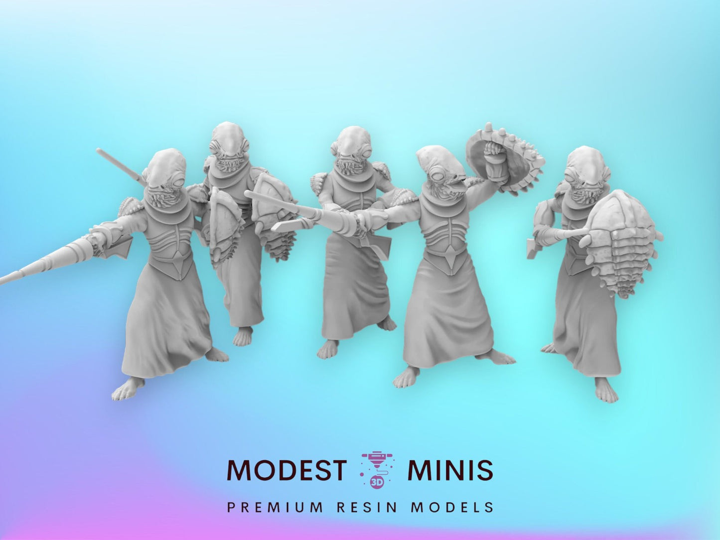 5pc Fish Knights Set - 28mm - 40mm Scale | Star Wars Legion Mini