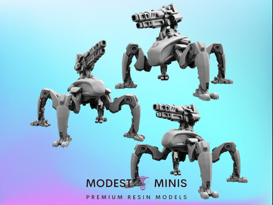 3pc Crawler Drone Plasma Killer - 32mm Scale Alien Miniature | RPG | Sci fi | Cyberpunk | Role Playing | DnD | Papsikel