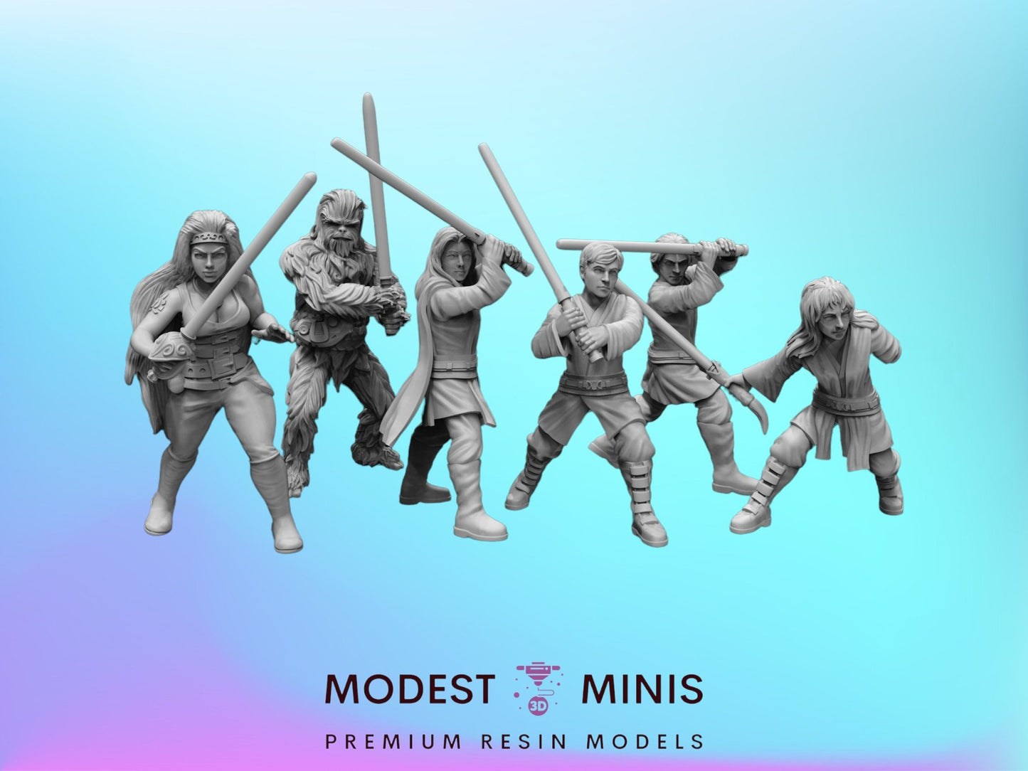 6pc Young Mystical Knights - 28mm - 40mm Scale | Star Wars Legion Mini