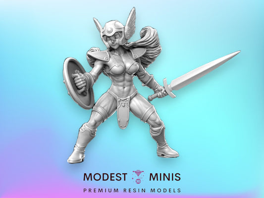 Dragon Senshi Warrior Female - 32mm Scale DnD Miniature | Dungeons and Dragons | JRPG Mini - RN Estudio