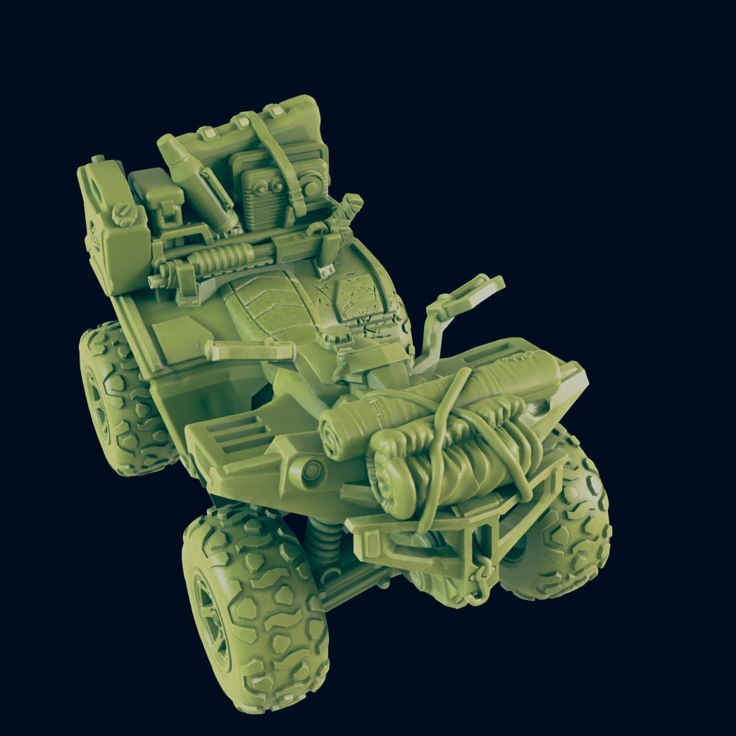 ATV Quad | 28mm - 54mm Scale | Survivor Terrain | Fantasy Scatter | Sci Fi Terrain | Superhero