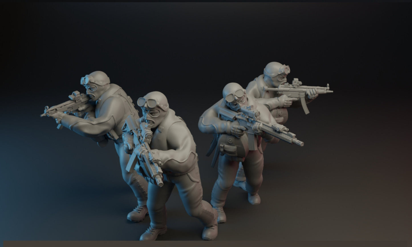 4pc Navy Seal Divers - 28mm Scale Resin Military Miniature | Zona Alfa | Spectre Ops Mini
