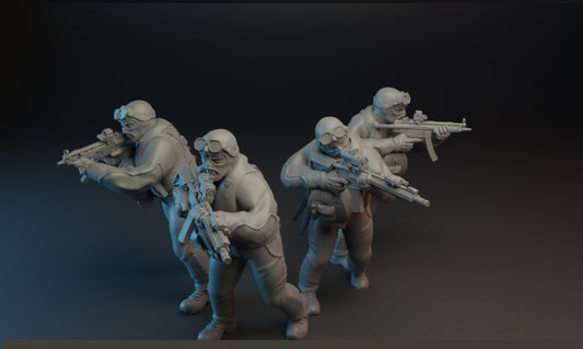 4pc Navy Seal Divers - 28mm Scale Resin Military Miniature | Zona Alfa | Spectre Ops Mini