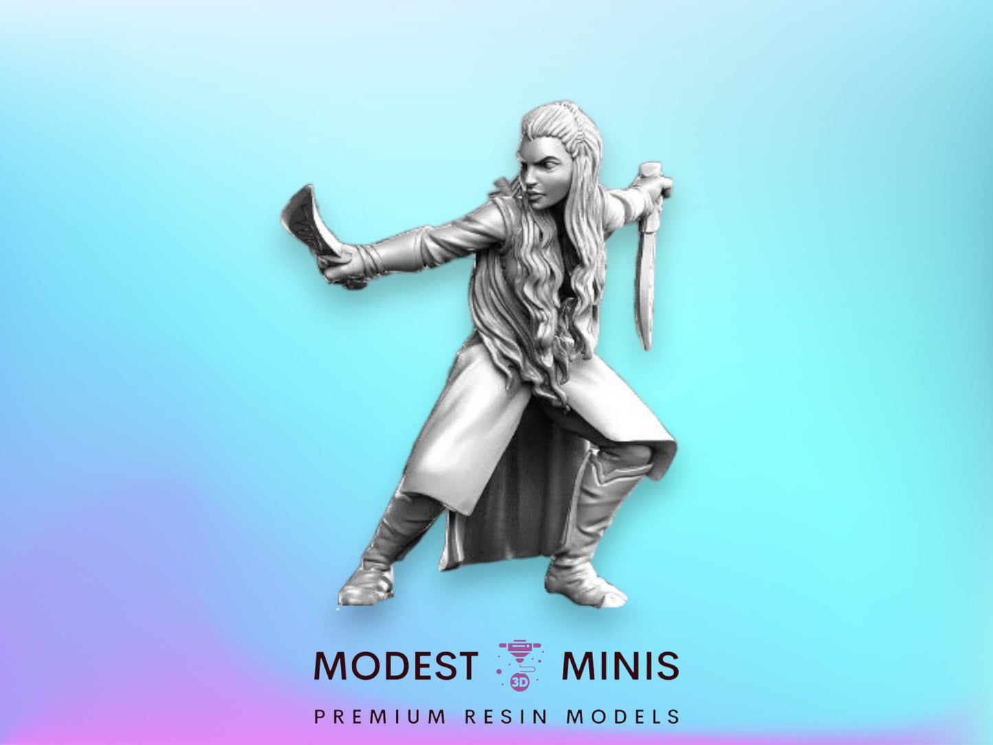 Aurielle Female Elf - 32mm Scale DnD Miniature | Dungeons and Dragons | JRPG Mini - RN Estudio