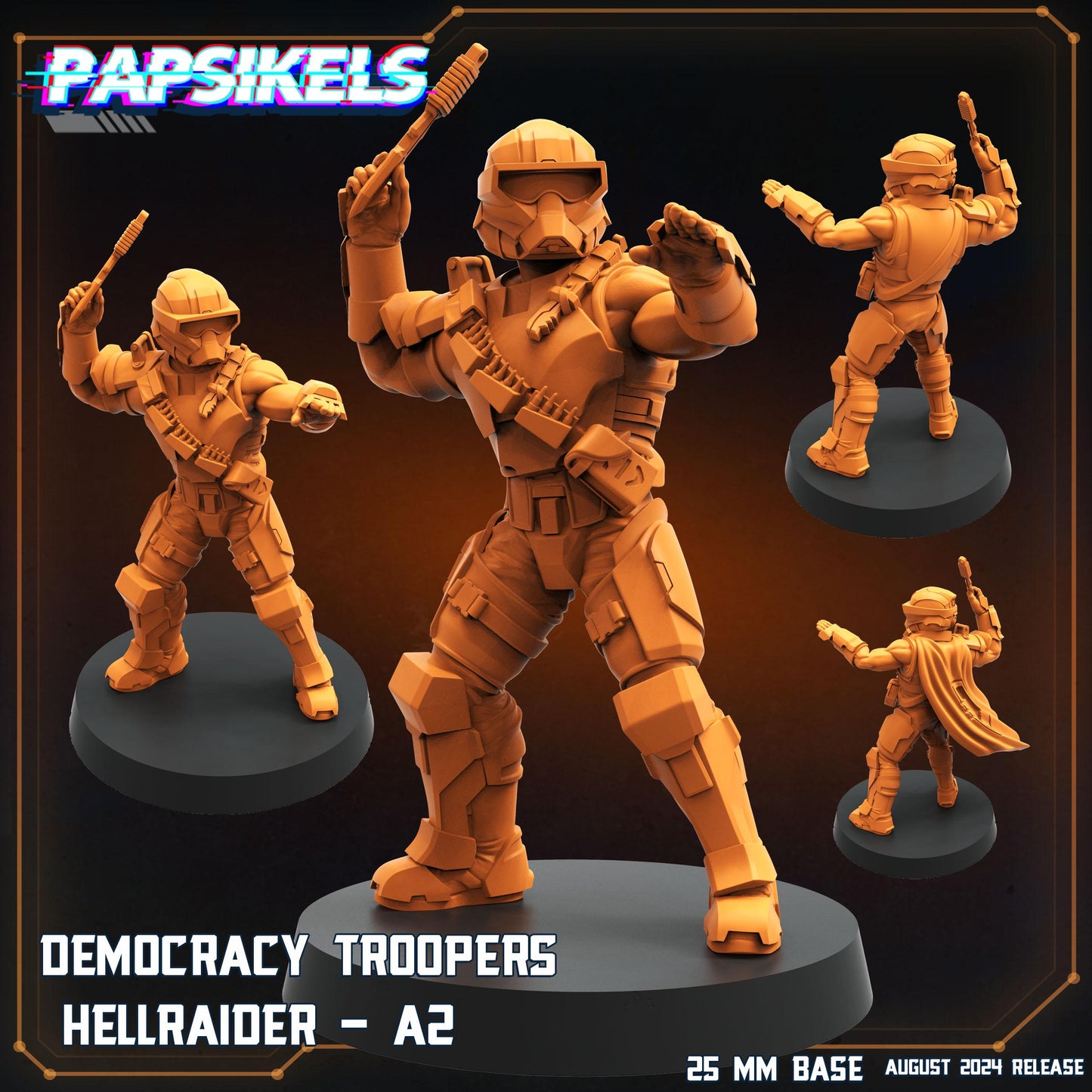 Hellraiders 6pc Set - 32mm Scale Alien Miniature | RPG | Sci fi | Role Playing | DnD | Papsikel