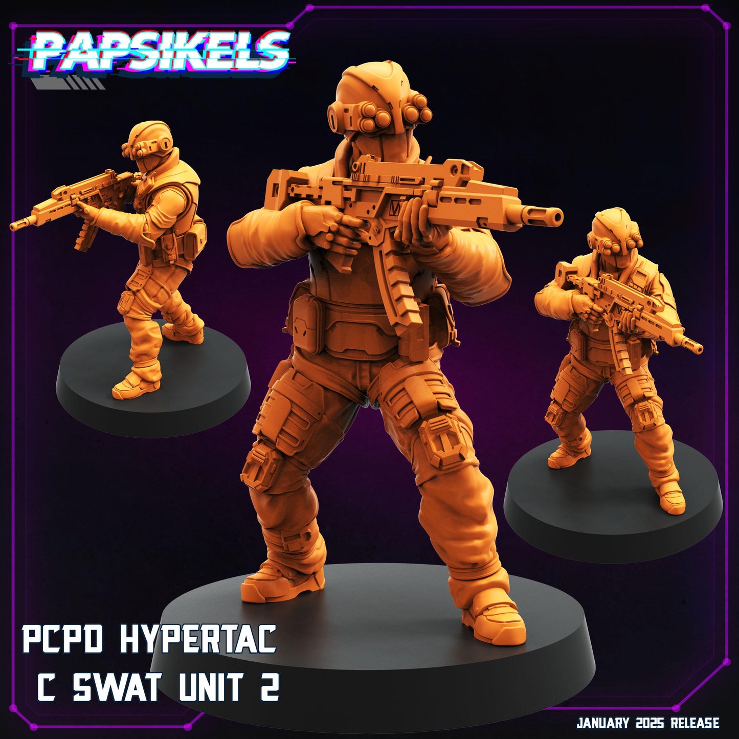 PCPD Hypertac C Swat - 28mm 32mm 40mm Scale Cyberpunk Mini  | Papsikels