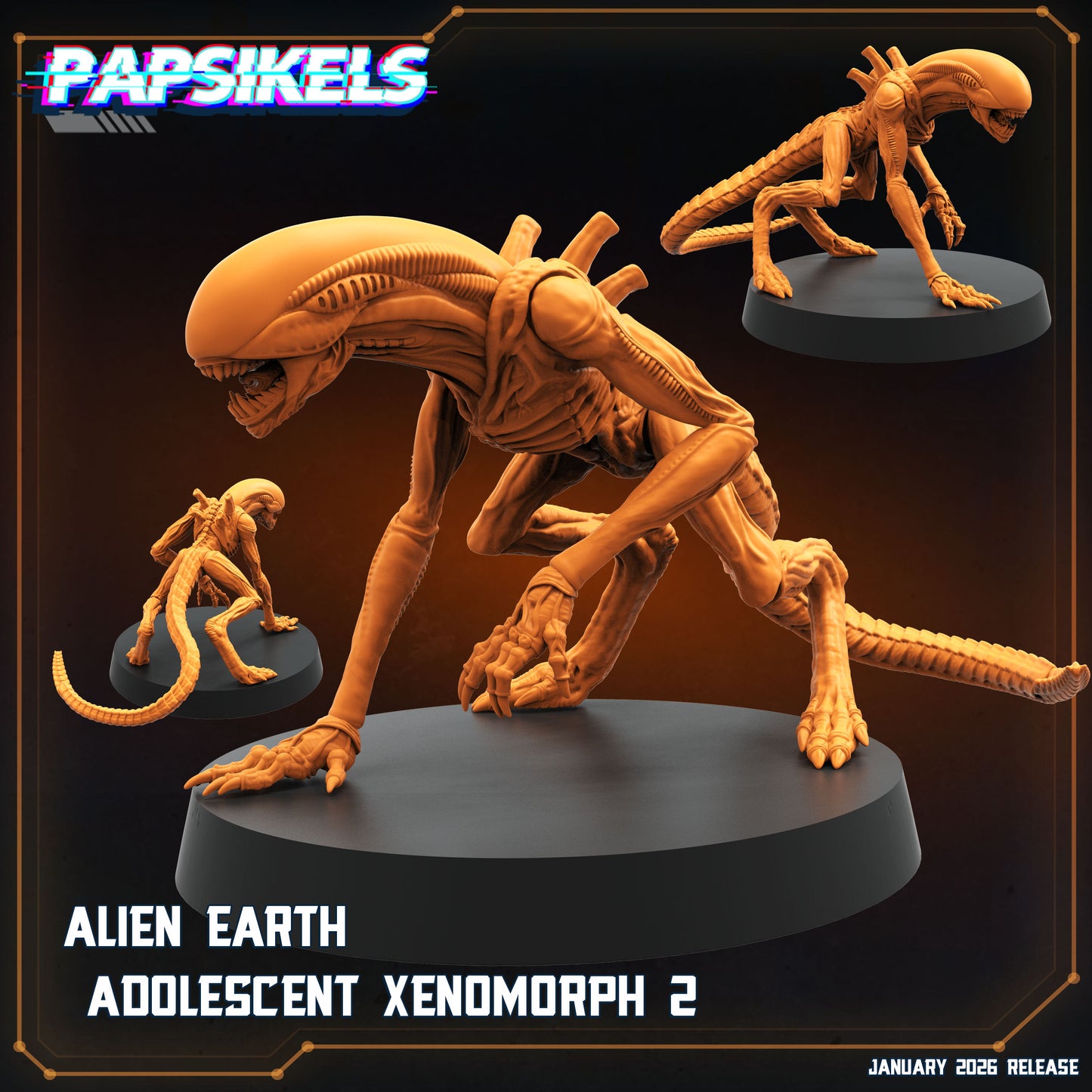 Adolescent Xeno | 28mm - 75mm Scale Aliens Miniature | Papsikel