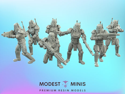 7pc Ancient Dark Troopers - 28mm - 40mm Scale | Star Wars Legion Mini