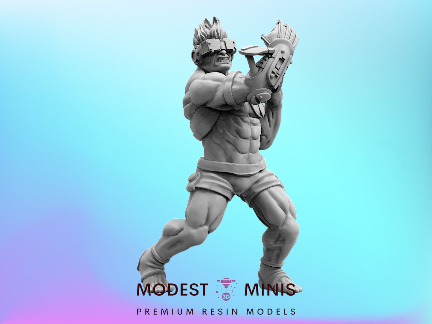 Cyber MMA Fighter Andy Kotur - 32mm Scale Alien Miniature | Papsikels