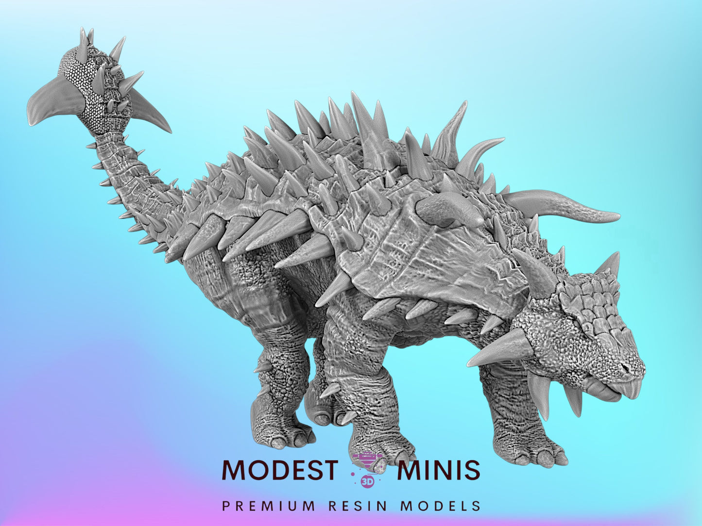 Ankylosaurus | 15mm - 40mm Scale Dinosaur Miniature | DnD Frostgrave Mini | Epic