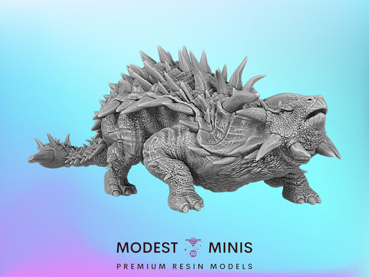 Ankylosaurus Defensive | 15mm - 40mm Scale Dinosaur Miniature | DnD Frostgrave Mini | Epic