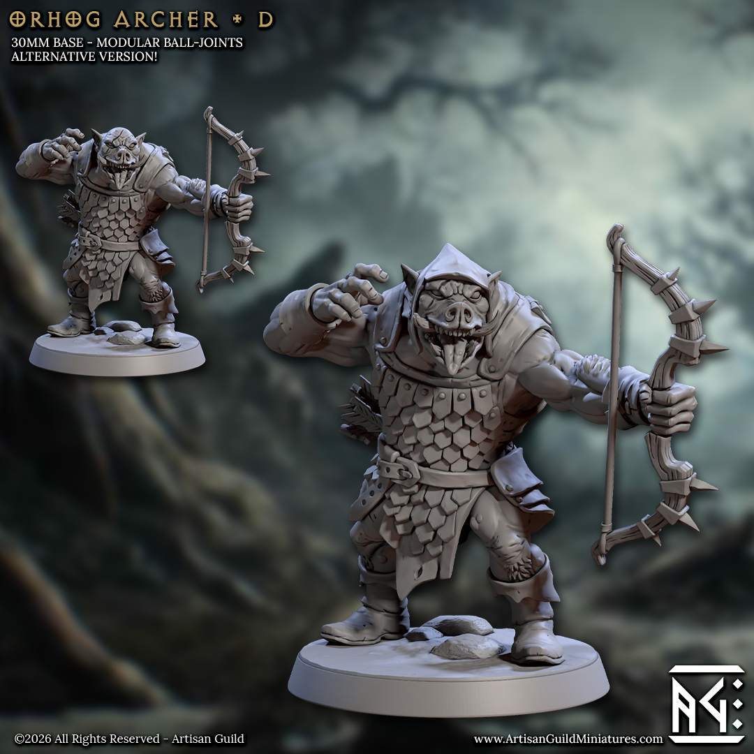 Orhog Archers | 28mm - 75mm Scale Resin Minis | DnD | Frostgrave Artisan Guild Pic Orc