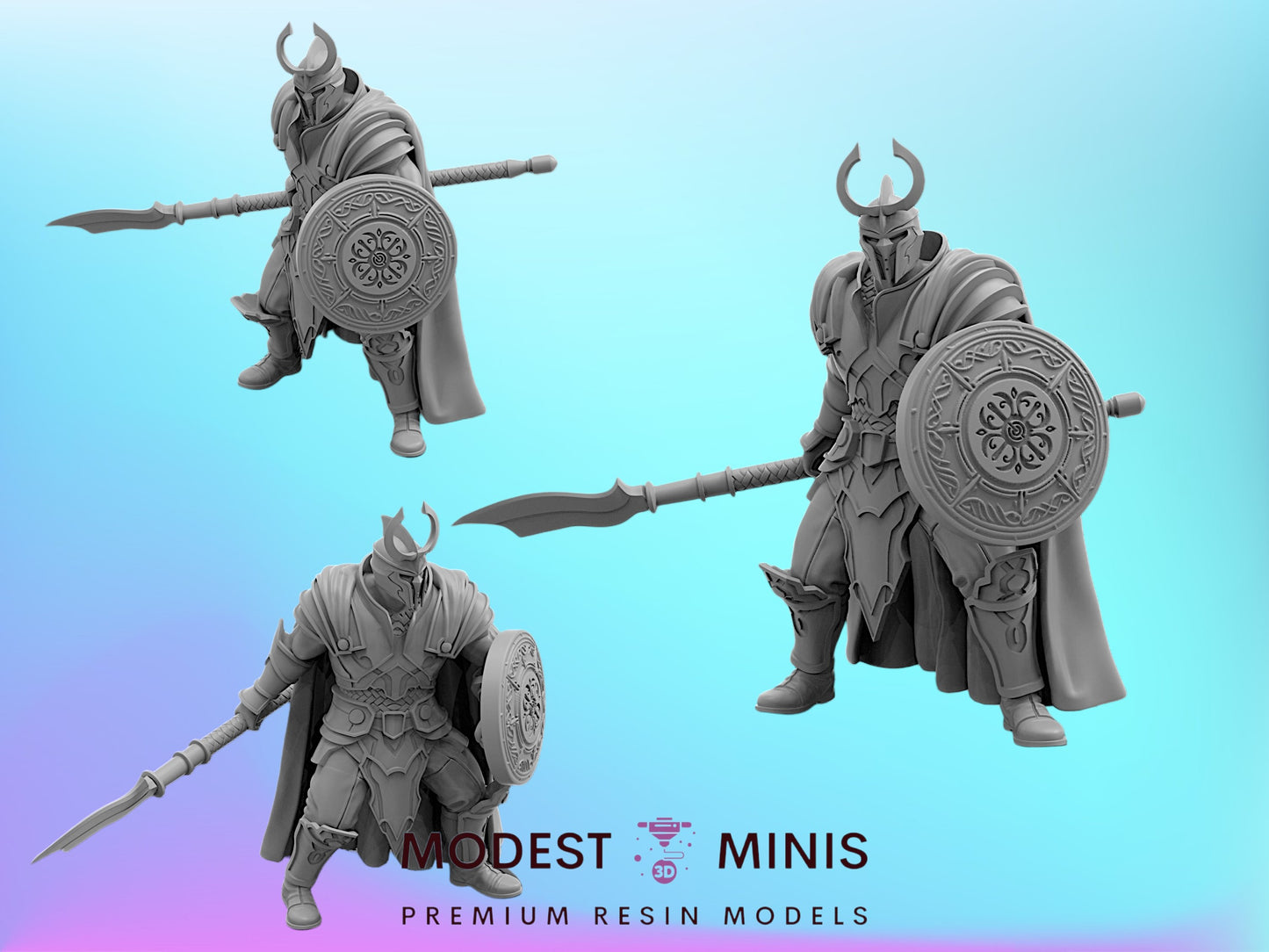 Asgardian Spear Knight 2 | 32mm - 40mm Mini | Crisis Protocol Proxy | Superhero | Trident