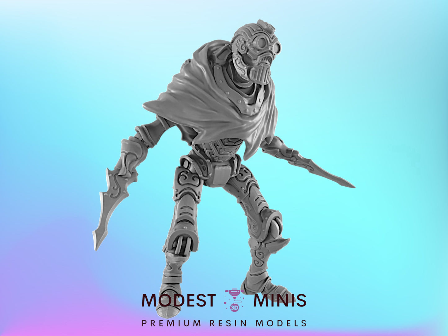 Clockwork Assassin | 25mm to 100mm Steampunk Mini | DnD | EC3D