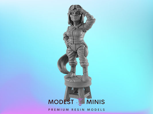 Gnome Female Aviator | 25mm to 100mm Steampunk Mini | DnD | EC3D