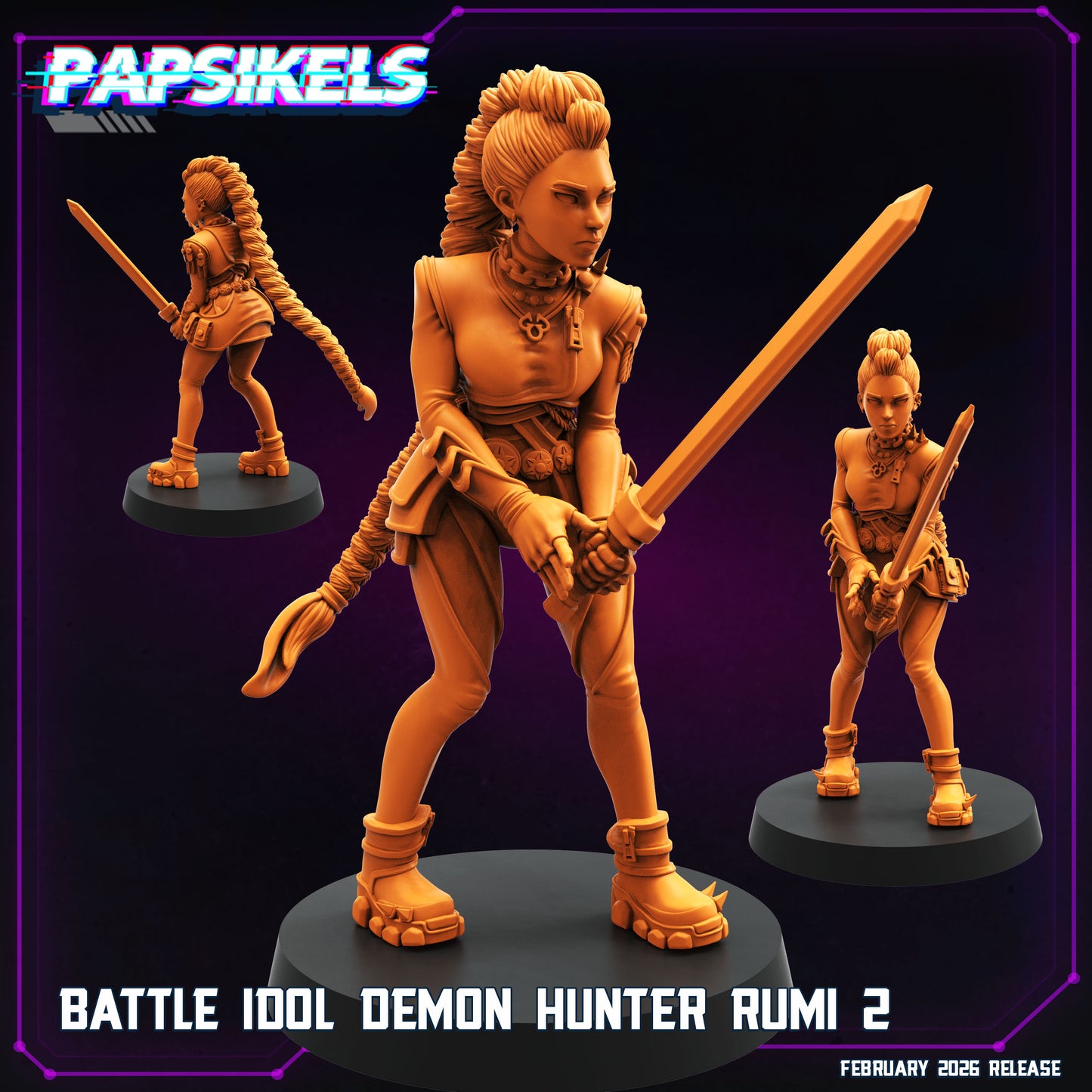 Idol Demon Hunter Rumi - 32mm Scale Cyberpunk Mini | Papsikels