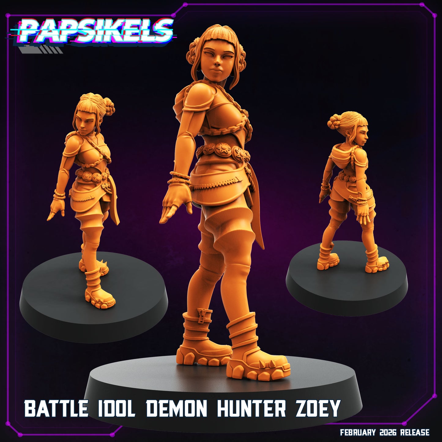 Idol Demon Hunter Zoey - 32mm Scale Cyberpunk Mini | Papsikels