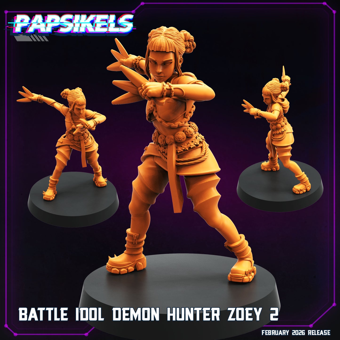 Idol Demon Hunter Zoey - 32mm Scale Cyberpunk Mini | Papsikels