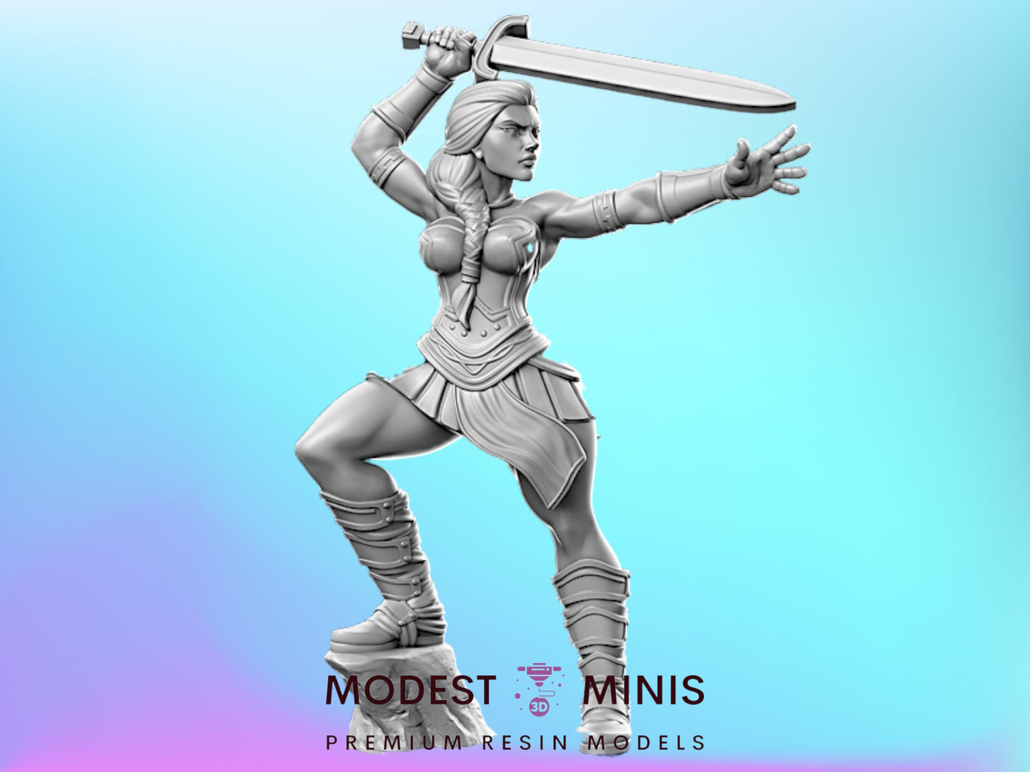Barbarian Dungeon Pinups - 28mm 32mm Scale DnD Miniature | RN Estudio