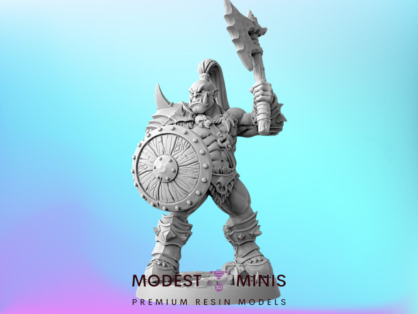 Orc Barbarian B | 28mm - 75mm Scale Resin Minis | DnD | Artisan Guild