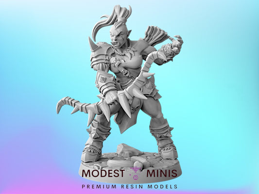 Orc Barbarian F | 28mm - 75mm Scale Resin Minis | DnD | Artisan Guild