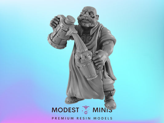Bartender | 25mm to 100mm Steampunk Mini | DnD | EC3D