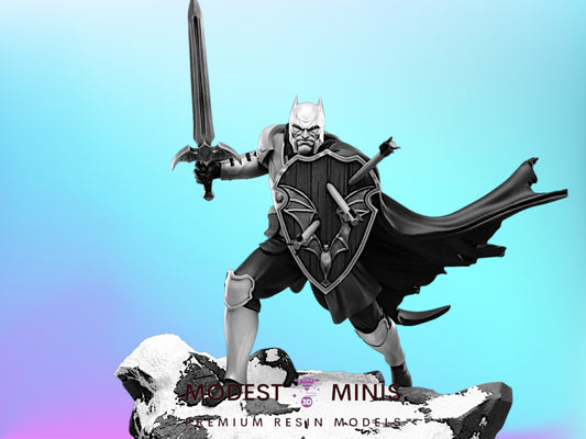 Darksteel Knight | Batman 32mm - 40mm Mini | Crisis Protocol Proxy | Superhero | Hall of Heroes