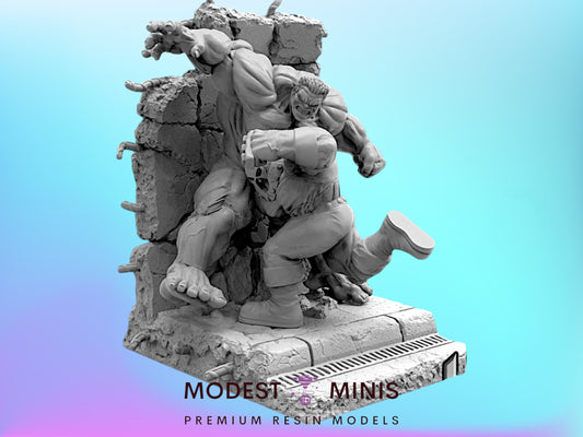 Big Red vs Bulldozer - 40mm  Miniature | Crisis Protocol Proxy | Trident