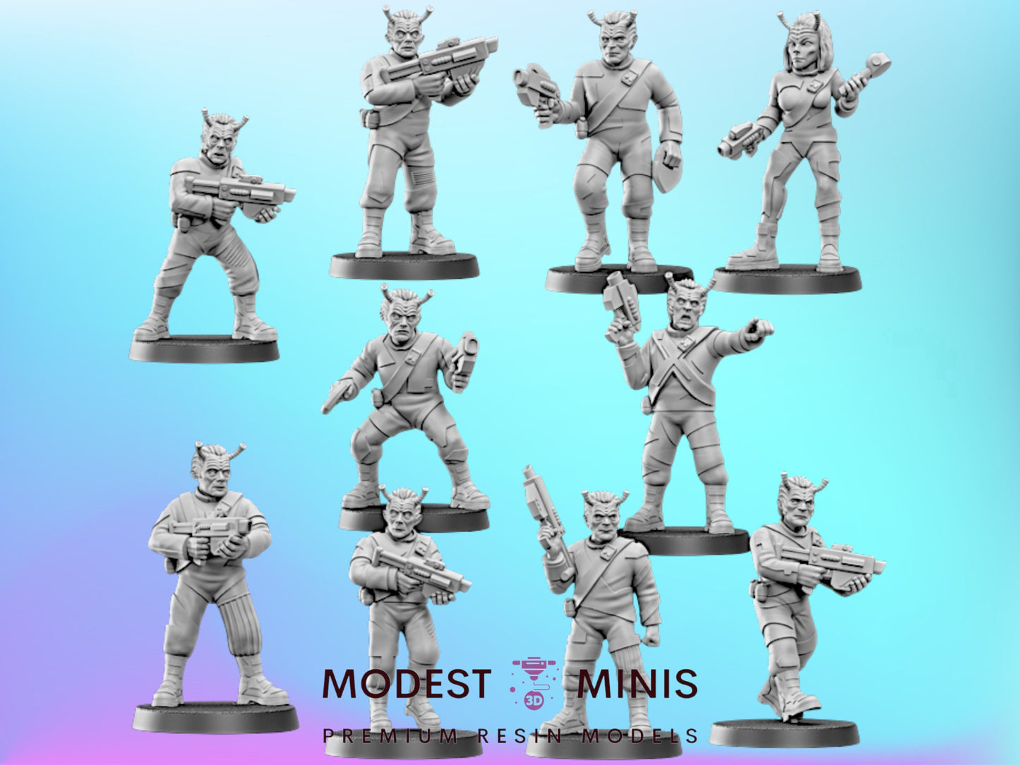 Billorian Guards - 28mm - 75mm Scale | Sci Fi | Star Trek Mini