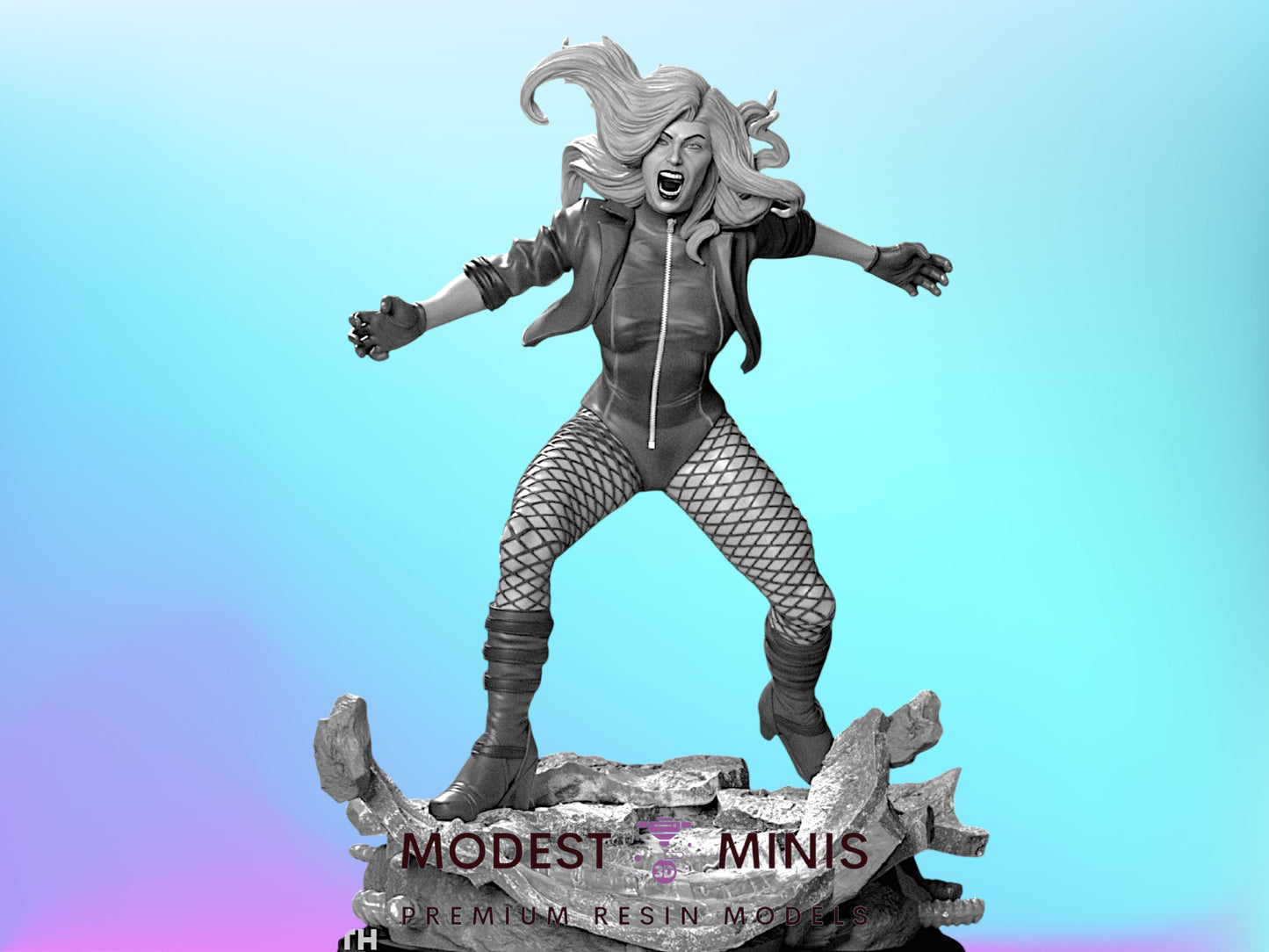 Lethal Scream | Black Canary 32mm - 40mm Mini | Crisis Protocol Proxy | Superhero | Hall of Heroes
