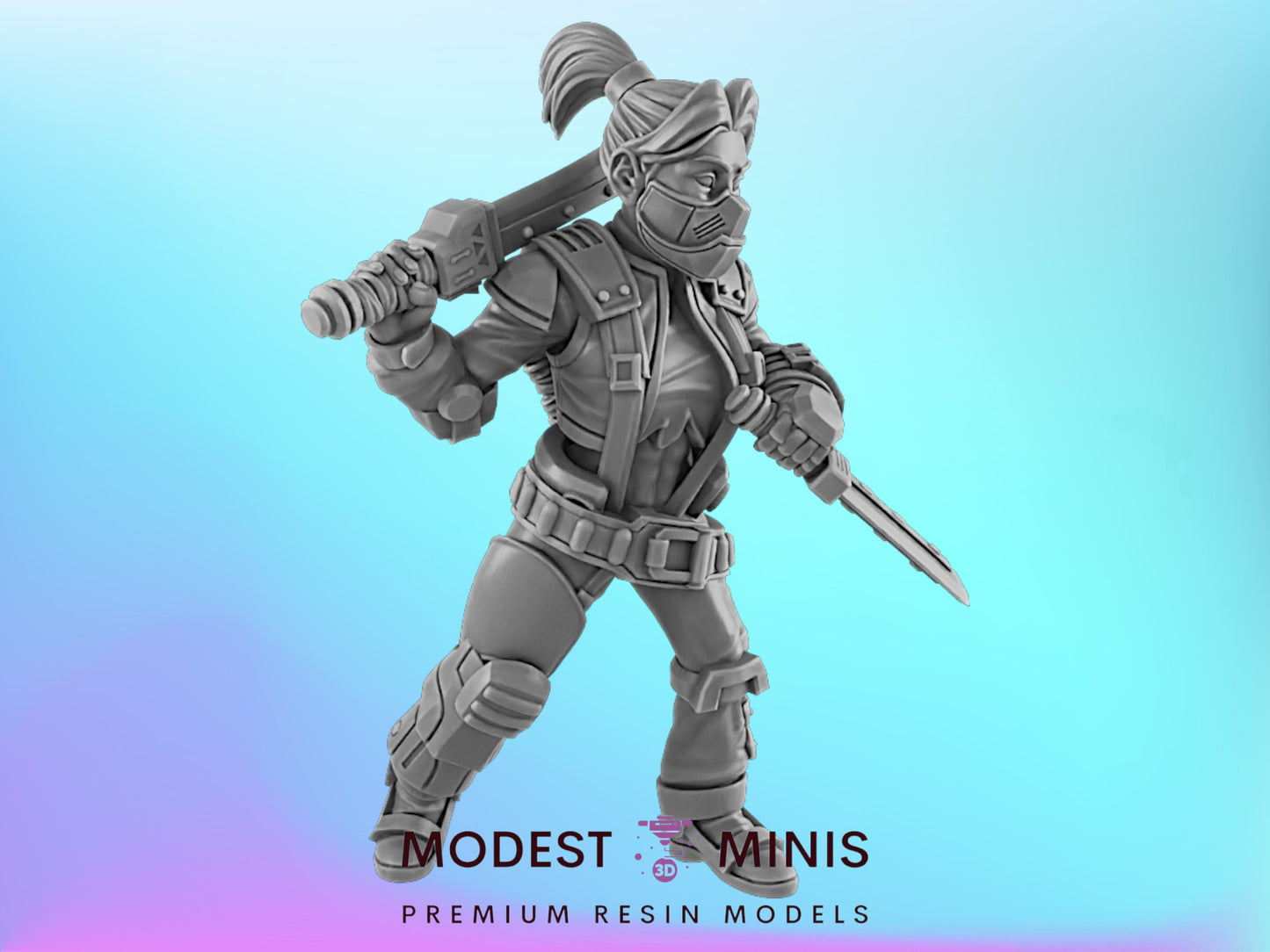 Blade Singer | 25mm - 75mm Scale | DnD | EC3D Cyberpunk Mini | Ghost City