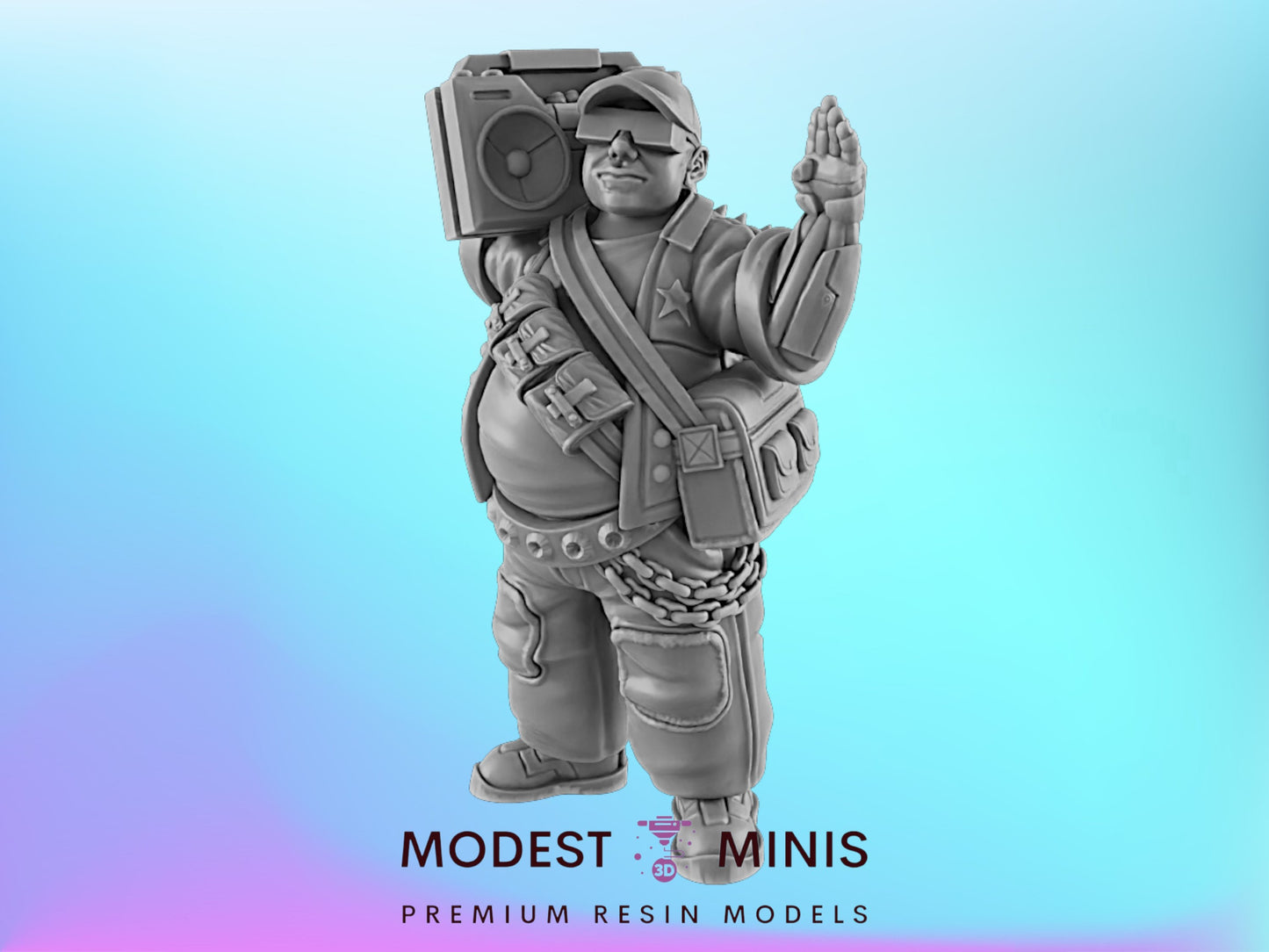 Boombox Rocker | 25mm - 75mm Scale | DnD | EC3D Cyberpunk Mini | Ghost City
