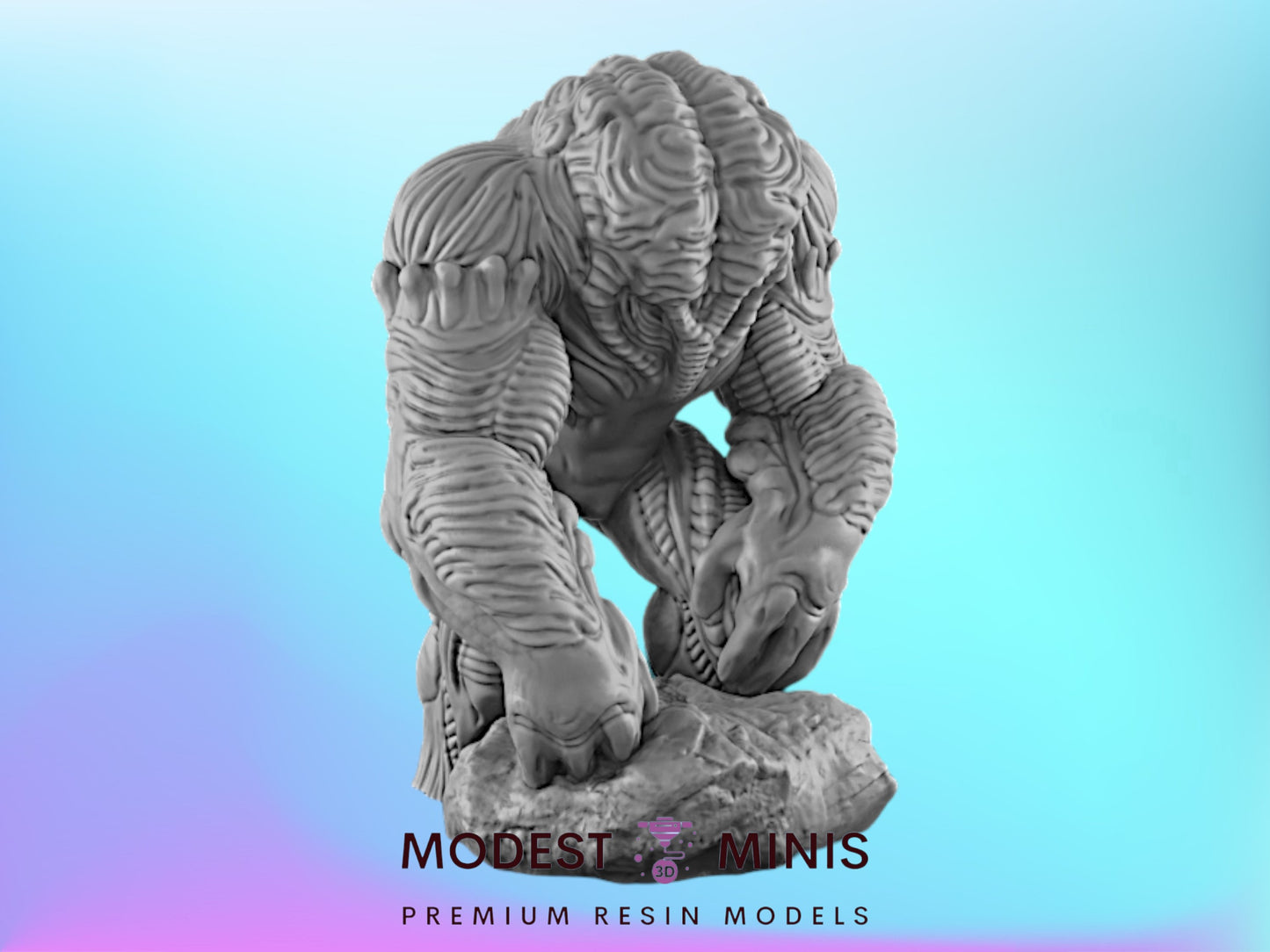 Brain Golem - 25mm - 75mm Scale | DnD | EC3D Fantasy Mini | Beasts and Baddies