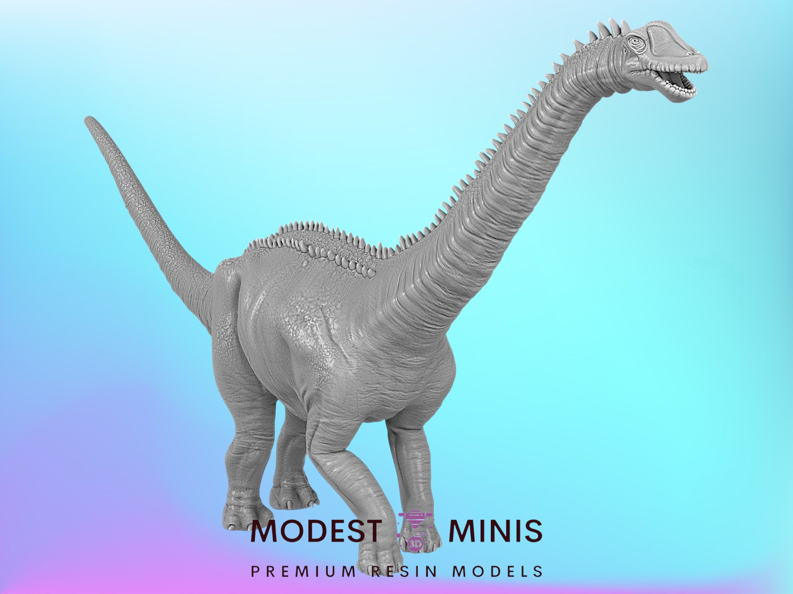 Modest Scale Brontosaurus | 15mm - 40mm Scale Dinosaur Miniature | DnD Frostgrave M ...