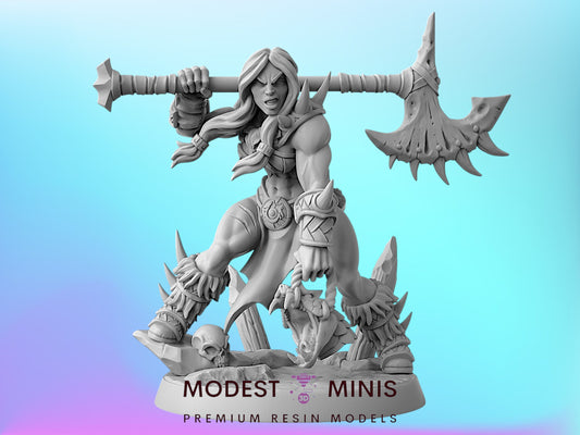 Brunilde Snakeslayer | 28mm - 75mm Scale Resin Minis | DnD | Frostgrave Artisan Guild Barbarians