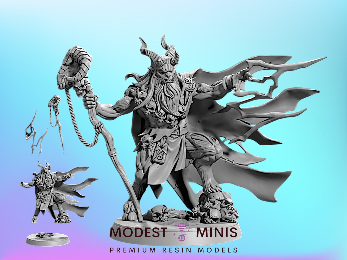 Bulgrabas Goatman | 28mm - 75mm Scale Resin Minis | DnD | Frostgrave Artisan Guild Rise of the Beastmen