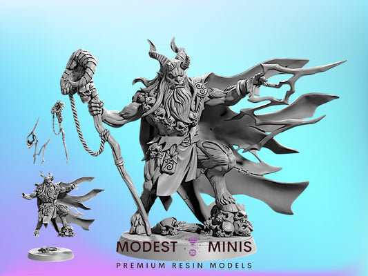 Bulgrabas Goatman | 28mm - 75mm Scale Resin Minis | DnD | Frostgrave Artisan Guild Rise of the Beastmen