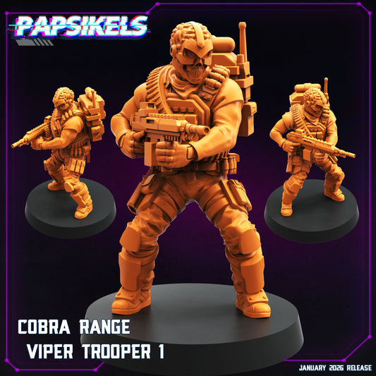 Cobra Range Viper Troopers - 28mm+ Scale Miniature | GI Joe | Cyberpunk | Papsikels