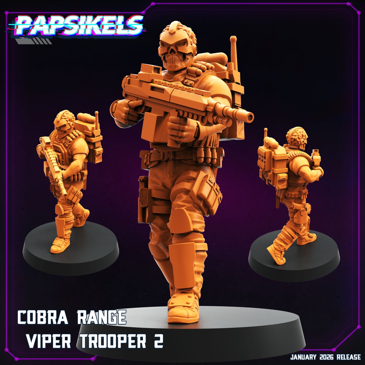 Cobra Range Viper Troopers - 28mm+ Scale Miniature | GI Joe | Cyberpunk | Papsikels