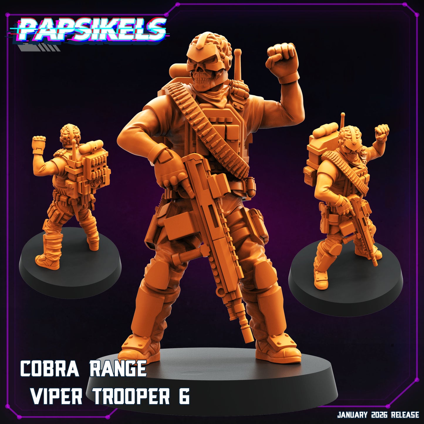 Cobra Range Viper Troopers - 28mm+ Scale Miniature | GI Joe | Cyberpunk | Papsikels